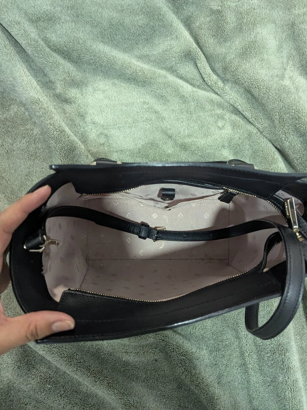 kate spade Black Leather Shoulder Bag with Gold-Tone Hardware